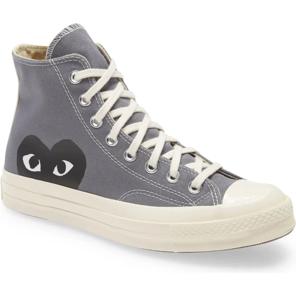 COMME DES GARÇON PLAY X Converse Hidden Heart High Top Sneakers Color Grey